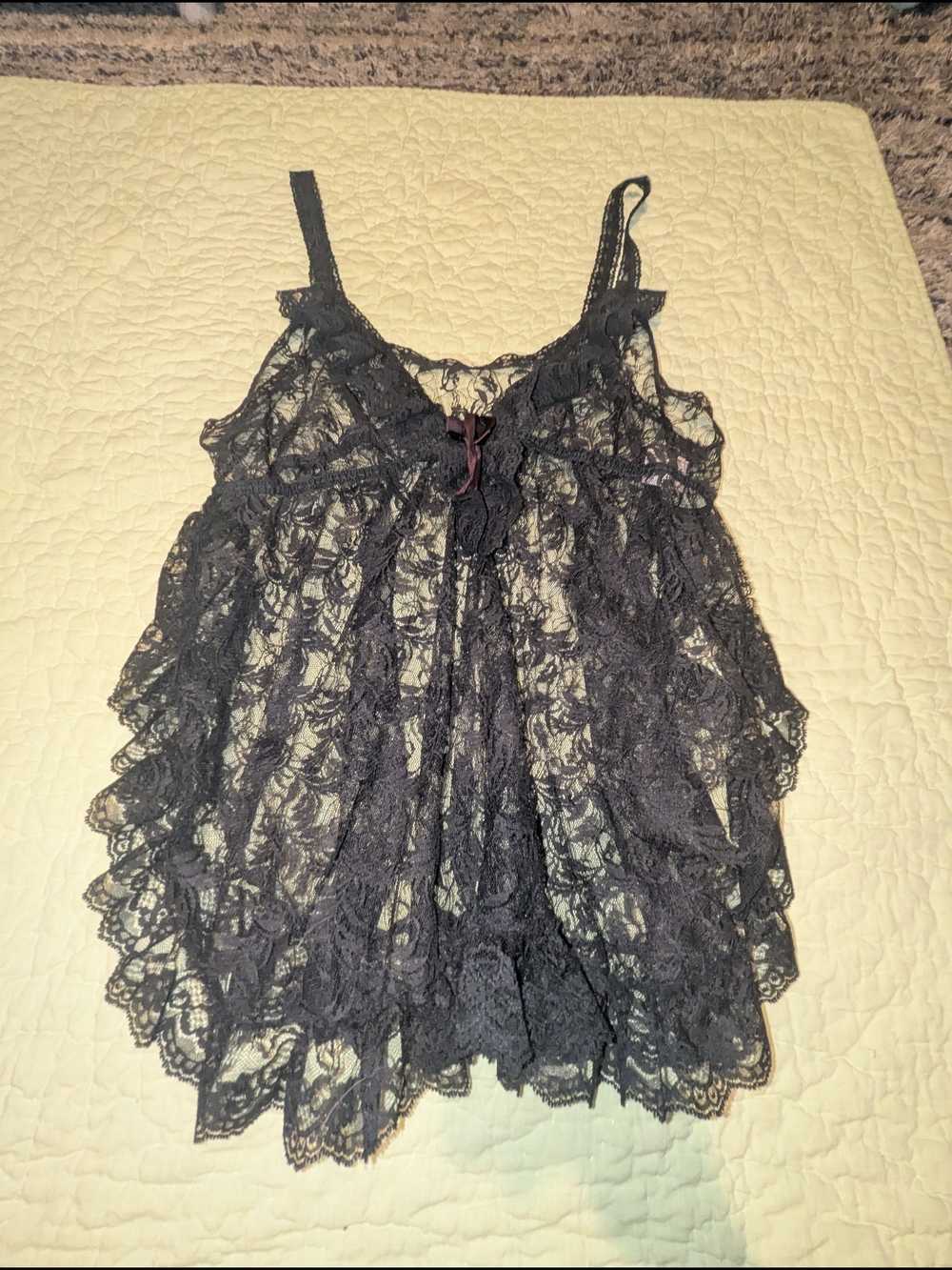 jcpenney Black Lace Ruffled Babydoll Chemise